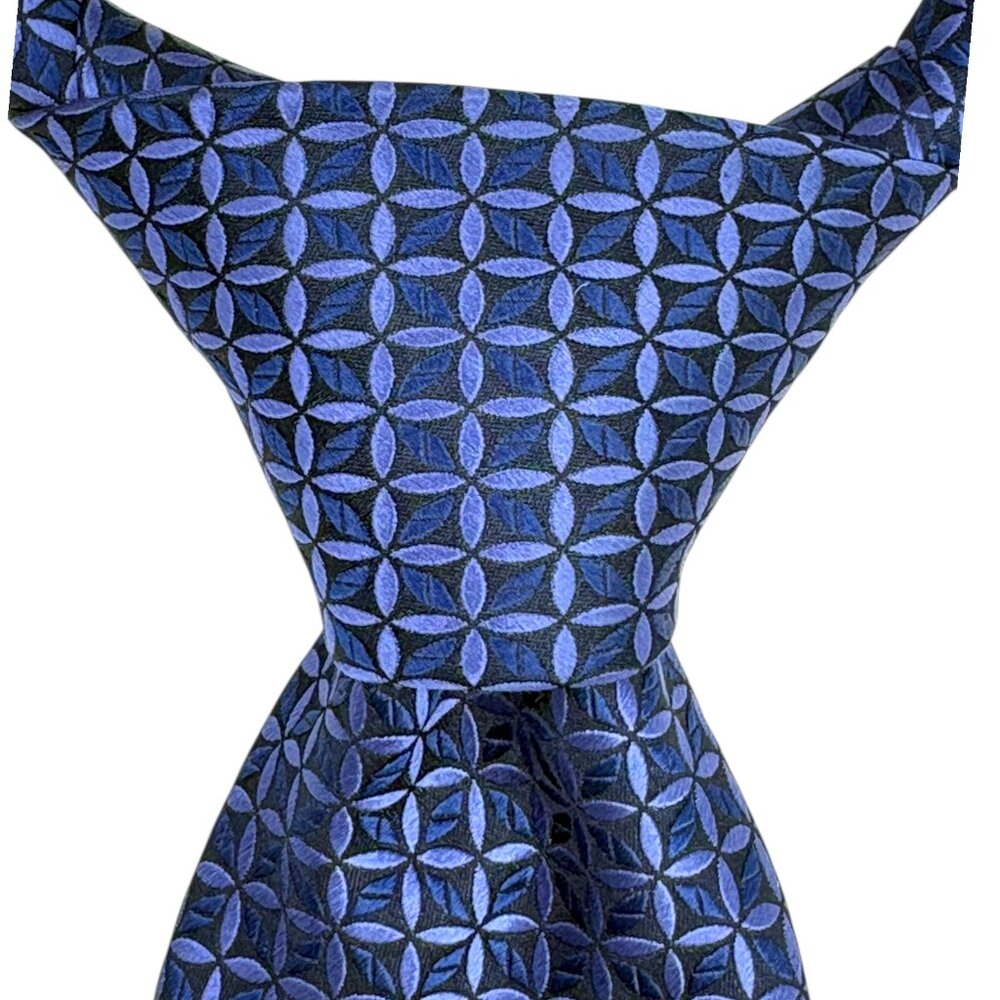 Kimijima Blue Purple Medallion‎ Silk Made in Japan Necktie